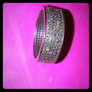 Mans diamond all the way around wedding band.very